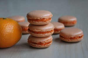 Macarons med klementinsmag